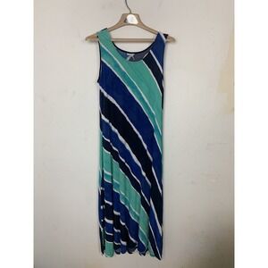 Chicos Womens Dress 0 Small Maxi Travel Striped Travelers Nautical Beachy Cruise